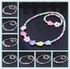 Set di gioielli per bracciale con collana di perline per bambini Moda carino rosa bianco accessori con pendente di perle 2049 Y23437021