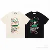 Designer Tide T-shirts G Borst Letter Gelamineerde Print Korte mouw High Street Los Oversize Casual T-shirt Puur katoen L Tops voor mannen en vrouwen