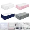 Plush Ball Ruffled Crib Skirt Toddler Adjustable Elastic Bedding Ruffle Bed Baby Boys Girls Cover 240227