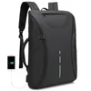 Sac à dos détachable pour ordinateur d'affaires, étanche, pour ordinateur portable, tablette, sacs de rangement de voyage, sac à main à bandoulière, cartable avec chargeur USB