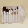 Pinceaux de maquillage avec manche en bambou naturel, ensemble d'outils de maquillage pour cosmétiques, poudre de Blush, fard à paupières, mélange Kabuki, sac de beauté, 8 pièces