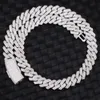 Hot Selling Hip Hop Jewelry 2 rader 14 mm VVS Moissanite Diamond 925 Sterling Silver Cuban Link Chain