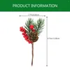 Fleurs décoratives 10 pièces pomme de pin artificielle cadeau de noël fournitures de fête plantes arbre couronne pics pour décor tiges de baies en plastique