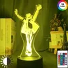 Luzes noturnas lâmpada michael jackson dança figura led luz ilusão mudança de cor nightlight para decoração de casa mesa de cabeceira