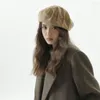 Berretti Berretto chic da donna Cappello di lana alla moda con disegni pieghettati Tinta unita Elegante e confortevole
