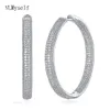 Topkwaliteit 4 cm diameter grote hoepel oorbellen witte sieraden klassieke sieraden snelle dames grote cirkel oorbel t190625281s