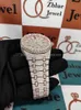 Naturalny kwarc Diamond Watch Wysoka jakość lodowa Out VVS Clarity Moissanite Diamond Studded zegarek ze stali nierdzewnej z Indii