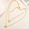 18K Gold Plated Stainless Steel Necklaces Choker Chain Letter Lock Pendant Statement Fashion Womens Necklace Wedding Jewelry Accessories Gift