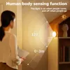 Nachtlichter USB wiederaufladbare LED Smart Light Dimmbare Lampe Wireless Closet Motion Sensor für Schlafzimmer Küchenschrank