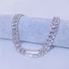 Sterling zilver 925 witgoud Miami Cubaanse link Iced Out Lab Diamond Vvs1 Moissanite ketting