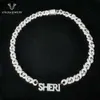 10mm Hiphop Cuban Chain Fashion Jewelry Letter Namn Pendant Necklace VVS Moissanite med 925 Silver Custom Hip Hop Necklace