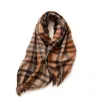 Designer scarf for women New Thick Scarf South Korea Warm and Sweet Imitation Cashmere Scarf Plaid Shawl Neck Women