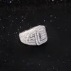 Xingguang Iced Out Moissanite Hoge Kwaliteit Vvs D Kleur Pass Diamond Tester Sterling Sier Ring Voor Hip Hop Gift