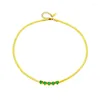 Pendentif Colliers Dieyuro 316L en acier inoxydable coeur vert Zircon cristal collier pour femmes mode plat serpent chaîne ras du cou bijoux cadeaux