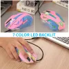 Topi USB Wired Gaming Mouse Pink Computer Professional ESports Mouse 2400 dpi Colorful Secklight Silent Mouse per LOL Data Laptop PC