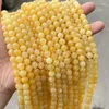 Loose Gemstones 5A Natural Stone Yellow Jade Beads 6 8mm Round Spacer For Jewelry Making Bracelet Necklace Handmade Accessory 15"