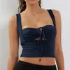 Camisoles tankar kvinnors bröstband inuti Suspender Slim Short Top Sexig Vest Muscle Tee Women Girl Workout Too Bodysuit Tall