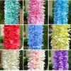 Flores decorativas, hortensia Artificial, orquídea, cuerda de ratán, decoración de techo de boda, arco de anillo falso, bricolaje, fiesta familiar, 1m