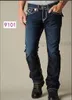 Mens Jeans Moda-perna reta Calças 18ss Novo verdadeiro Elastic Mens Robin Rock Revival Crystal Studs Denim Calças de Designer Verdadeiras Religiões Homens