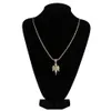 Nytt 18K Gold Plated Cz Cubic Zirconia Hands Folded Angel Pendant Chain Halsband Hip Hop Rock Punk Rapper Jewelry for Men and Women294R