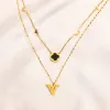 Designer Necklace Classical Women Choker Pendant Chain Gold Plated Stainless Steel Letter Necklaces Wedding Jewelry Accessories 2colors