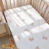 Geboren Babybedje Hoeslaken Met Elastisch Katoen Cartoon Afdrukken Wieg Laken Kind Matras Cover Case Bed Protector 240229