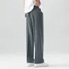 2024 Casual Suit Pants Light Thin Korean Mens Pants Straight Loose Semibrett Sweatpants Soft Wide Long Long Baggy byxor 240227