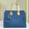 Denim lona ombro qualidade compras interno feminino tote alça de couro genuíno saco superior carta zíper bolsa bolso clássico impressão