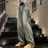XPQBB Y2K VINTAGE Streetwear Jeans Women Harajuku Star Sealthetic Wide Leg Dener Brouts High Weist للجنسين سراويل مستقيمة 240219