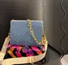 Denim çapraz gövde kuzusun pm mm tasarımcı çanta çantası hobo çanta debriyaj akşam baget kova totes çantası çapraz çanta pochette Accessoires Trunk