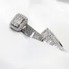 Pierścienie klastra Olśniewające CZ Stone 2pcs 925 Srebrny pierścionek dla kobiet zaręczyny/ślub Unikalny projekt Wysokiej jakości biżuteria