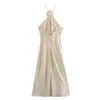 Traf Flower Calter sukienka Kobieta na ramię satynowa sukienka Kobiety Backless Seksowne sukienki wieczorowe letnie sukienki na imprezę dla kobiet 240221