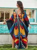 Women Beach Wear Cove Cove Ups Print Long Sleeve Beach Swimsuit Cover Up Dresses