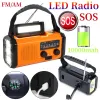 Radio doładowe przenośne radio FM AM Solar Ręcznie ładunek Radio Radio SOS SOS LED LED LED 10000 mAh Zasilacz telefonu komórkowego