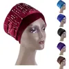 Roupas étnicas Luxo Veludo Diamante Mulheres Muçulmanas Hijabs Chapéu Africano Long Tail Cachecol Inner Islam Turban Cap Headscarf Headwrap Cabelo