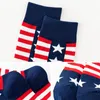 Skarpetki męskie 1 pary amerykańska flaga zabawna Niepodległość Dzień Niepodległości sport dla gwiazd i pasków bawełny