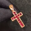 SGARIT Popolare cristianesimo religione croce gioielli pendente in pietra preziosa rossa rubino naturale da 0,92 ct per collana in oro