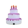 wholesale 6mH (20 pies) con soplador Modelo de pastel de cumpleaños inflable Personalizado Blanco Grande Feliz con luces LED para decoración de fiestas