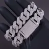 Iced Out Gra Certificate 2 Rows Moissanite Mens Chain Silver 925 d Color Vvs Moissanite Cuban Link Chain for Hip Hop Man