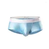 Sous-vêtements LNRRABC 2024 1pcs Boxer Sexy Ice Soie Sous-vêtements Mâle Respirant Panty Hommes Poche Lingerie