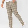 Hommes Patchwork rayé Plaid décontracté Peepers élégant jambe droite Stretch pantalon pour les fêtes de mariage usage quotidien 3 XL 230226