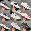 24SS Casual Shoes Women Round Toe Lace Up Outdoor Running Shoes Leather Patchwork Flat Shoes Unisex Fashion Comfort Sneakers för kvinnlig storlek 35-45