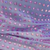 レディースブラウス2024年春夏高品質の紫色のグラデントダイヤモンド長袖タートルネックレディース