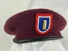 Bérets de l'armée américaine, 82e Division aéroportée, en laine, rouge violacé, sous-lieutenant, chapeau de grade d'officier, toutes tailles