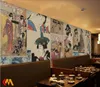 Ukiyoe senhoras mural papel de parede para cozinha japonesa loja sushi restaurante decoração industrial retro 3d5060461