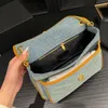 Tasarımcı Denim omuz çantaları Crossbody Cüzdan Lüks Zincir Tasarımcı Debriyaj Lady Bags Messenger Zarf Flep 240215