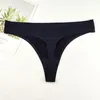 Kvinnors trosor 3st Nylon Underkläder Ultra Thin Ice Silk Thong Ladies Solid Sexig komfort Låg midja Sömlösa t byxor plus storlek underbyxor