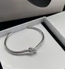 Women Fashion Knotting Bangle Bracelet Gold Silver Wristband Cuff Simple Designer Bracelet High Quality Jewelry Wedding Lovers Gift With Box