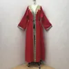 Abbigliamento etnico Abaya musulmano Turchia Abiti per le donne Islam Design in pizzo Abito da sposa marocchino Caftano Velo Ramadan Abaya aperto