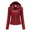 P-ra Original Design Women's Hooded Wool Bomber Jacket Fashion Trend High Quality Sports Coat Hooded Warm Women's Leather Bomber Jacket